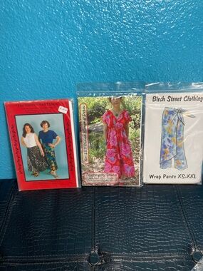 3 Patterns: “The Ninety’s Swirl Skirt,” “Diane Kimono Dress.” “Wrap Pants”